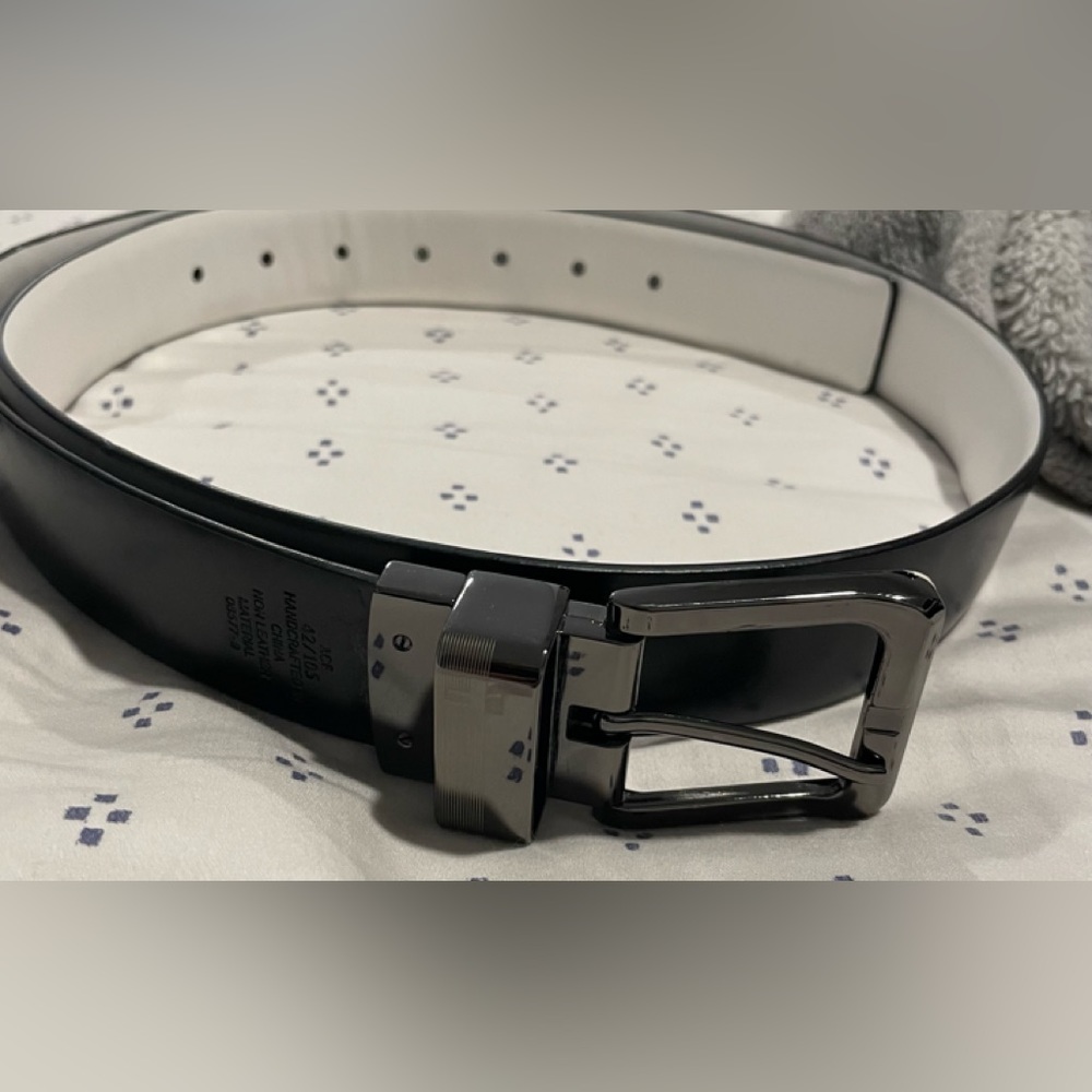 JF black and white reversible non- leather belt
